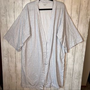 Garnet Hill Sleep Robe White Gray size Small